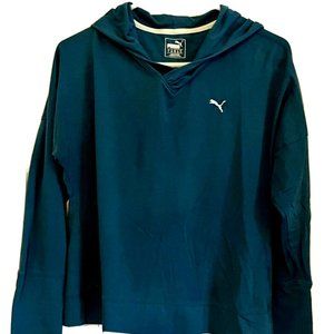 Puma Green Women's Long Sleeve Hooded Top  Size Large